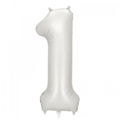 Balão Número 1 Prateado Mate Balão Número 1 Prateado Mate